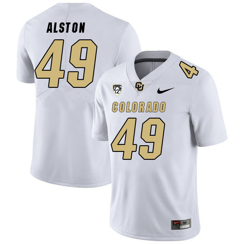 Men #49 Taijh Alston Colorado Buffaloes College Football Jerseys Stitched Sale-White